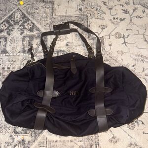 Large NRA Duffle Tote Bag Canvas Leather Travel Overnight Weekender Bag Luggage